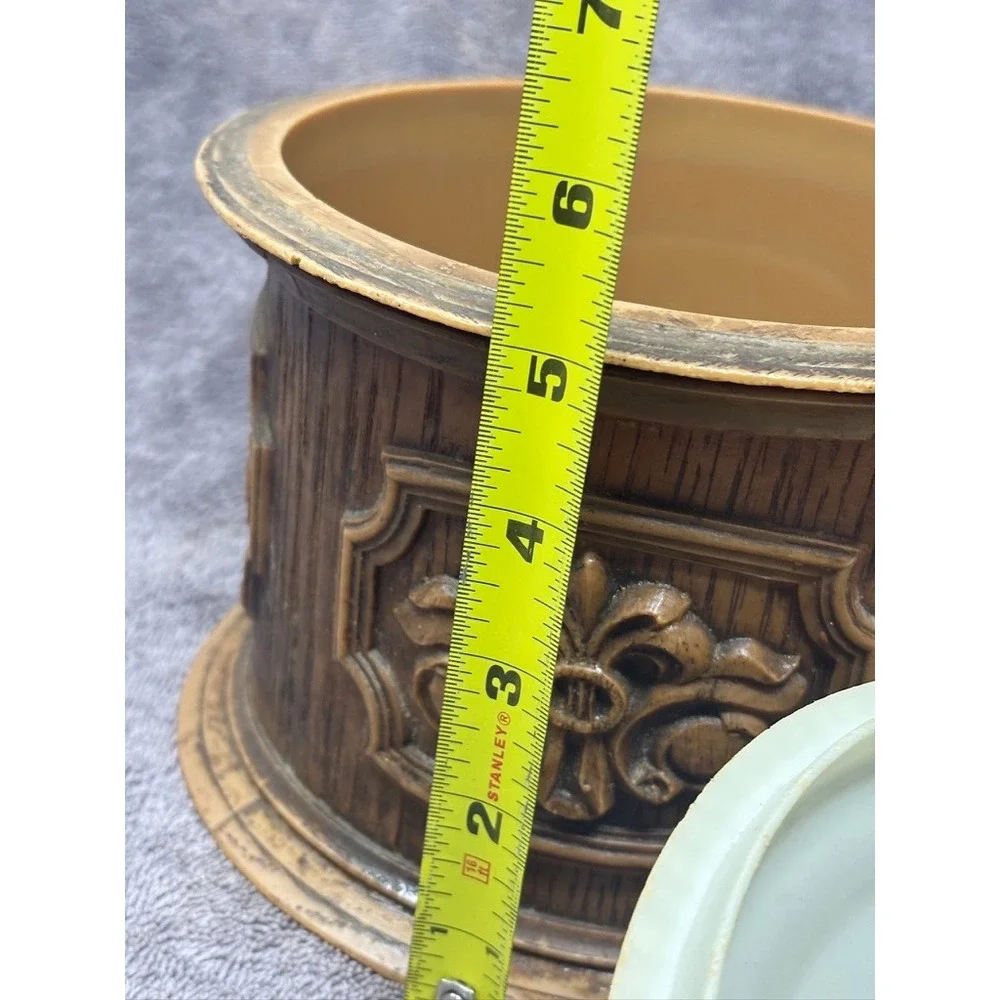 Vintage Vistron Faux Wood Plastic Canisters Mushroom Lids 1970s